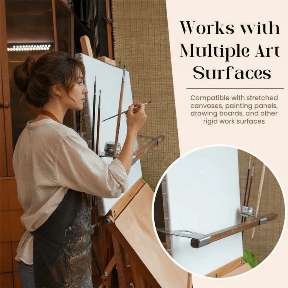 Support de table pour artiste en bois, réglable en hauteur et en angle, design suspendu, pour peinture à l'huile, robuste et stabilisateur