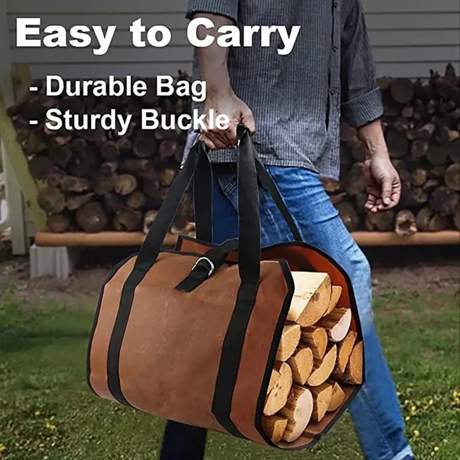 Sac fourre-tout en toile pour bois de chauffage, sac Electrolux, accessoires de poêle de cheminée, grand transport de bois avec foy, camping en plein air