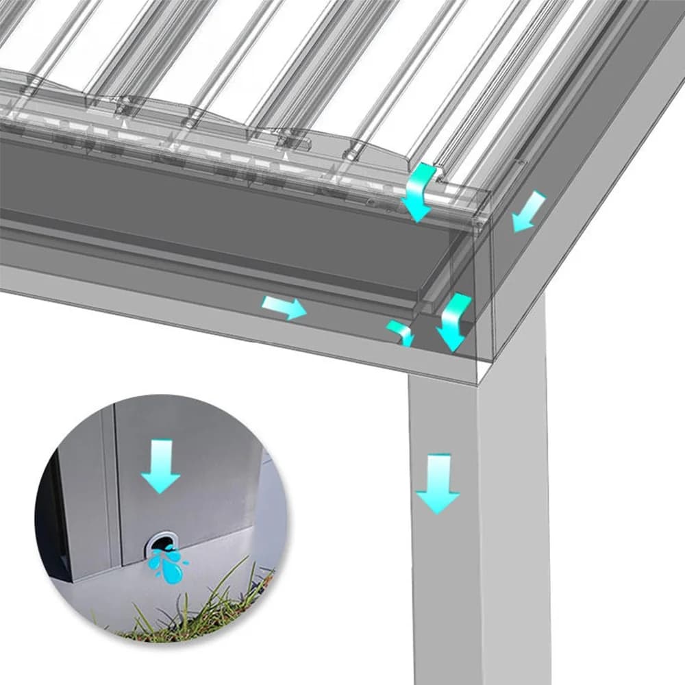 Pergola extérieure coulissante en verre pare-soleil étanche personnalisée
