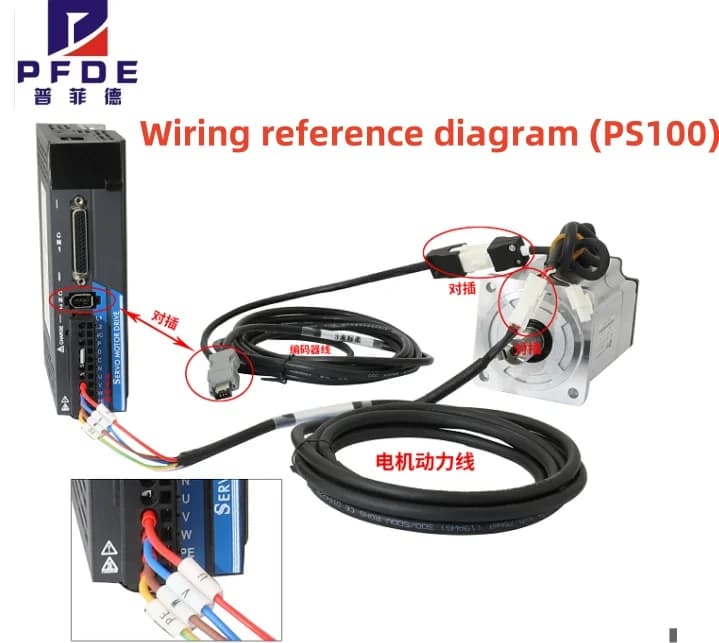 2025 offres spéciales servomoteur 400w 1.27Nm AC servomoteur 3000 tr/min Kit d'entraînement Support 5V 24V Signal d'impulsion RS485 MODBUS câble blindé
