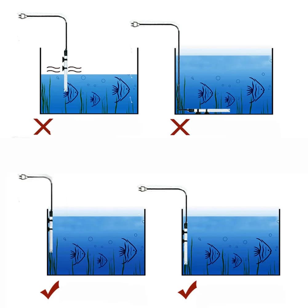 Chauffe-eau d'aquarium réglable 25W-300W, température constante automatique, barre chauffante pour aquarium, thermostat submersible pour aquarium