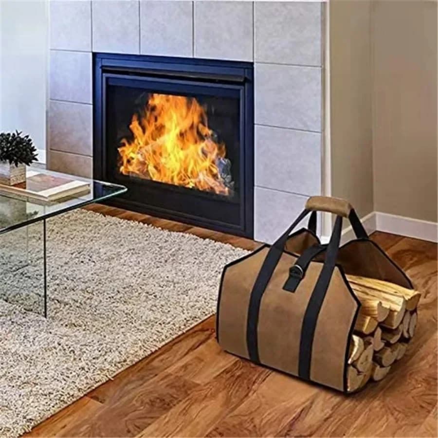 Sac fourre-tout en toile pour bois de chauffage, sac Electrolux, accessoires de poêle de cheminée, grand transport de bois avec foy, camping en plein air