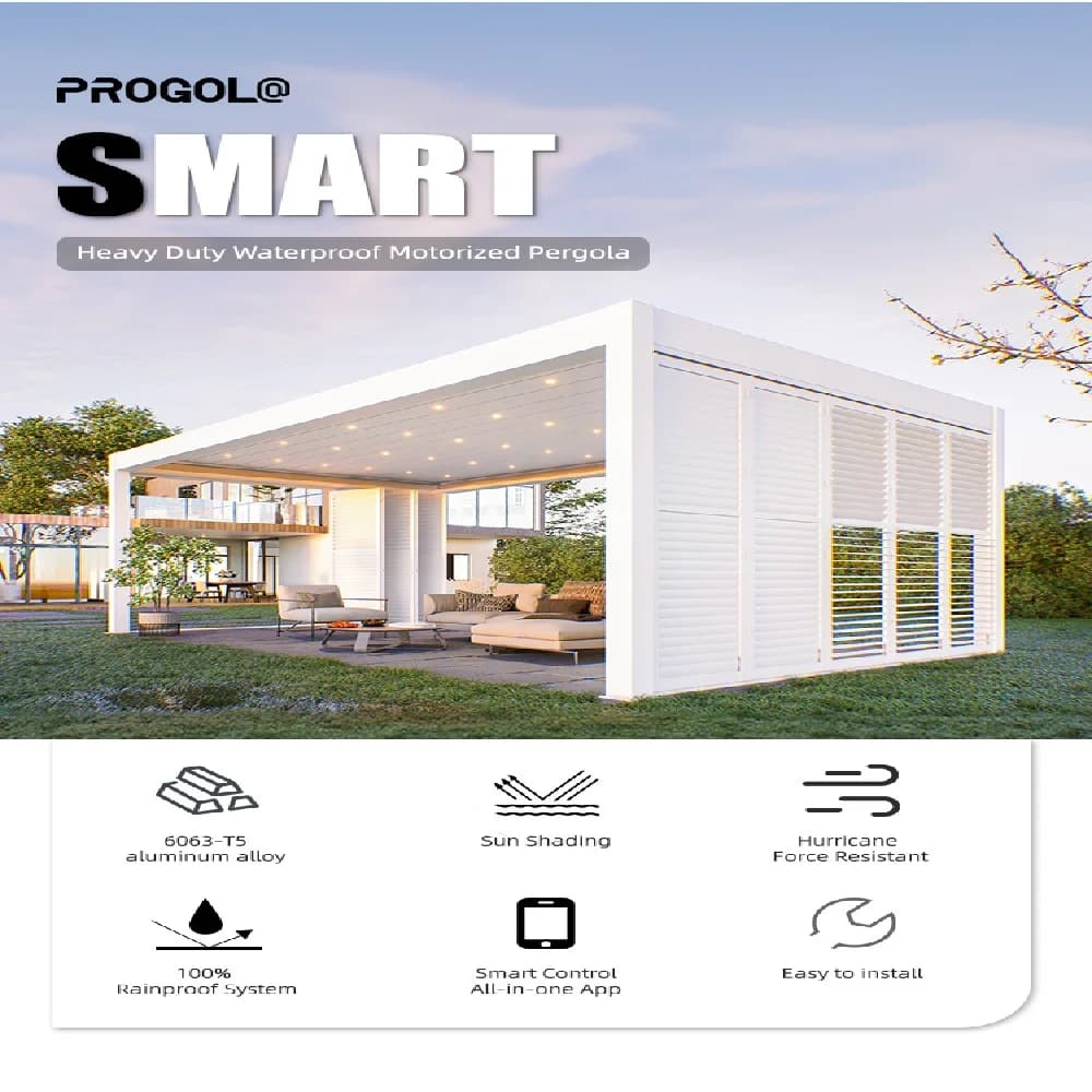Pergola extérieure coulissante en verre pare-soleil étanche personnalisée
