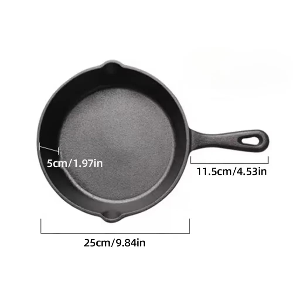 Poêles en fonte rondes réutilisables, poêles à frire, plaques de cuisson, poêles à œufs, adaptées aux cuisinières d'intérieur et d'extérieur, aux grils, pour la cuisine domestique