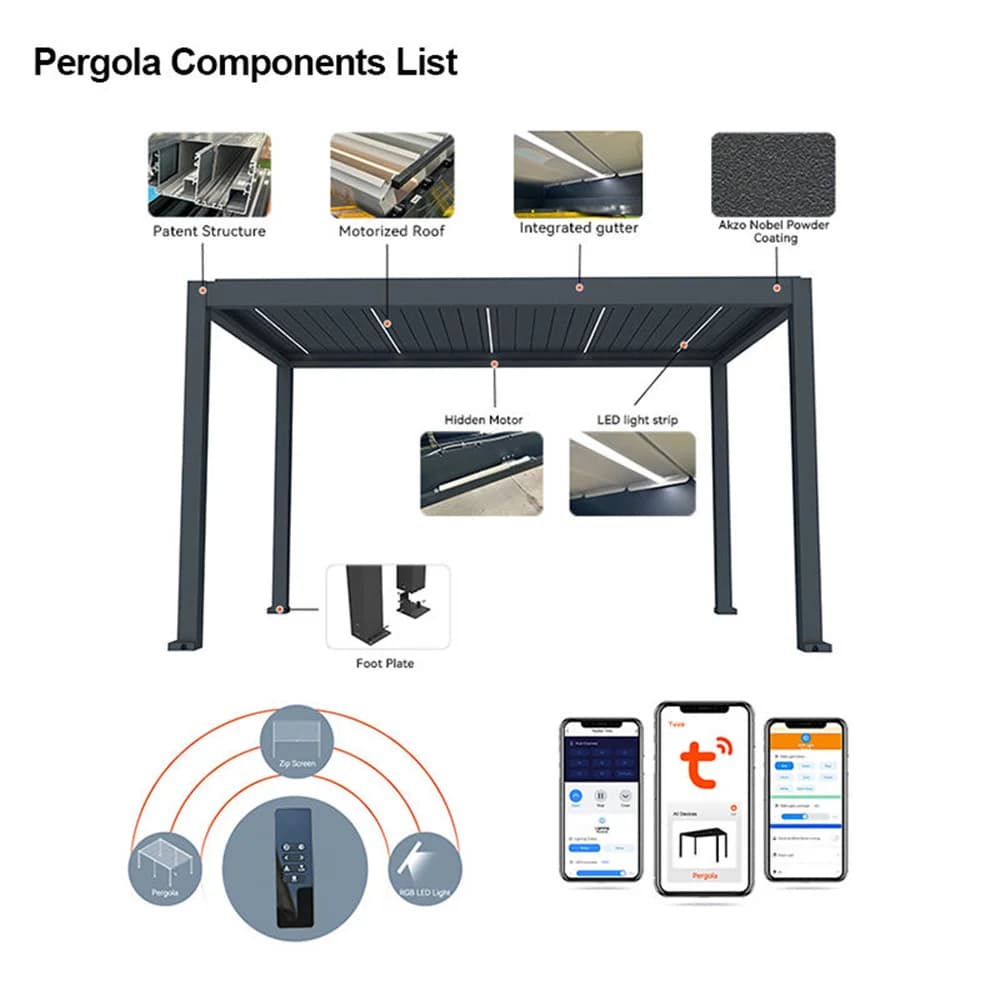 Pergola bioclimatique en aluminium