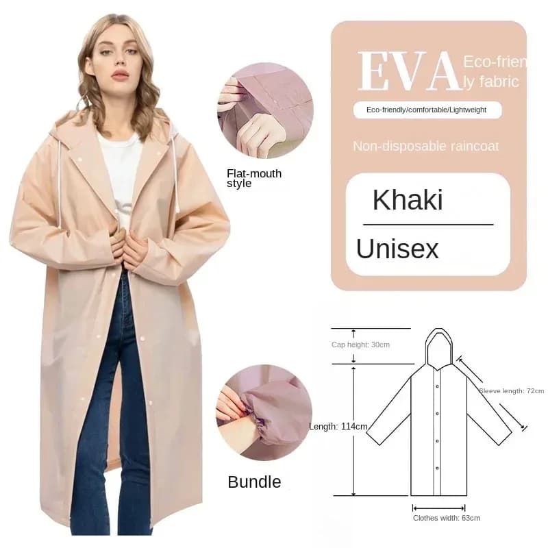 Manteau imperméable Long pour femmes et hommes, épais, imperméable, pour adultes, randonnée en plein air, camping, chapeau de pluie, 2024