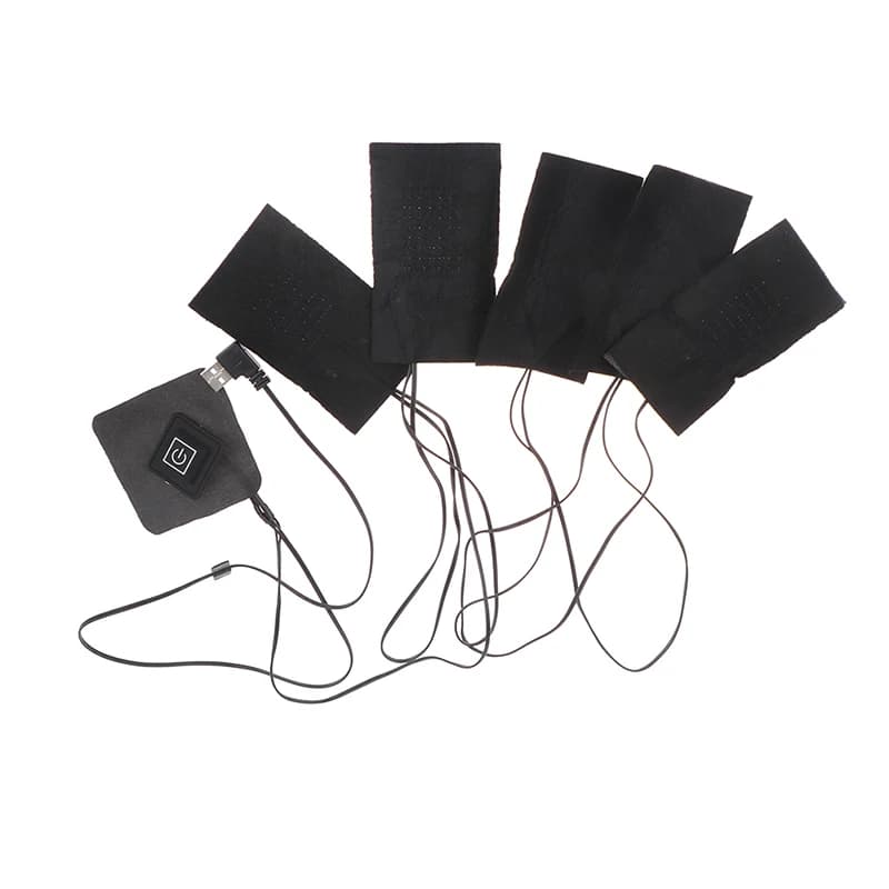 Coussin chauffant pour vêtements USB, température réglable à 3 vitesses, 5 en 1, feuille chauffante électrique, coussin chauffant pour veste en émail