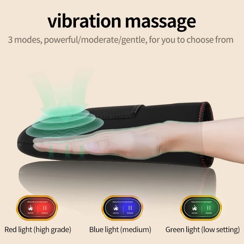 Muffler chauffant électrique vibrant pour les mains, avec compresse chaude, soulage la douleur et l'inconfort, blessures liées à l'hyperutilisation, port USB, usage familial, soin des mains