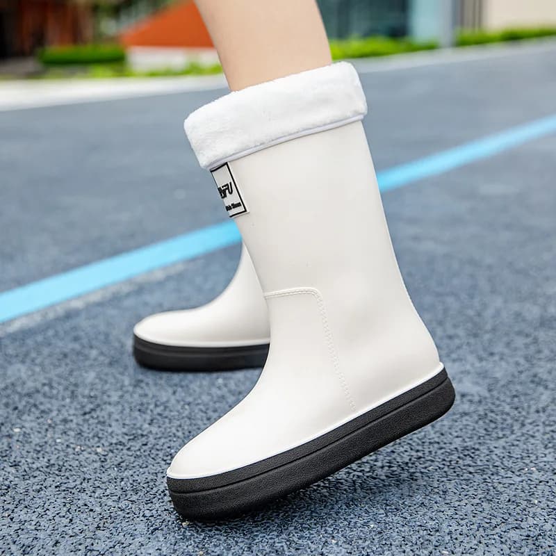 Bottes de pluie pour femmes, tendance été, antidérapantes, chaussures de pluie souples, pêche en plein air, hiver, semelle épaisse, chaussures en caoutchouc imperméables