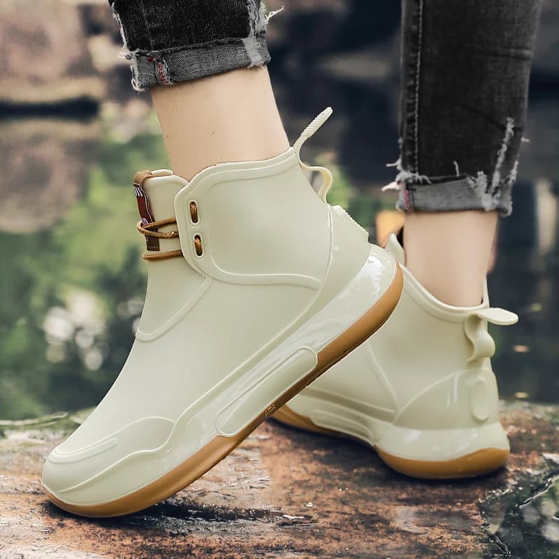 Bottes de pluie décontractées pour hommes, quatre saisons, nouvelles, antidérapantes, imperméables, pour activités de plein air, pêche, lavage de voiture, neige, cuisine, chaussures de pluie