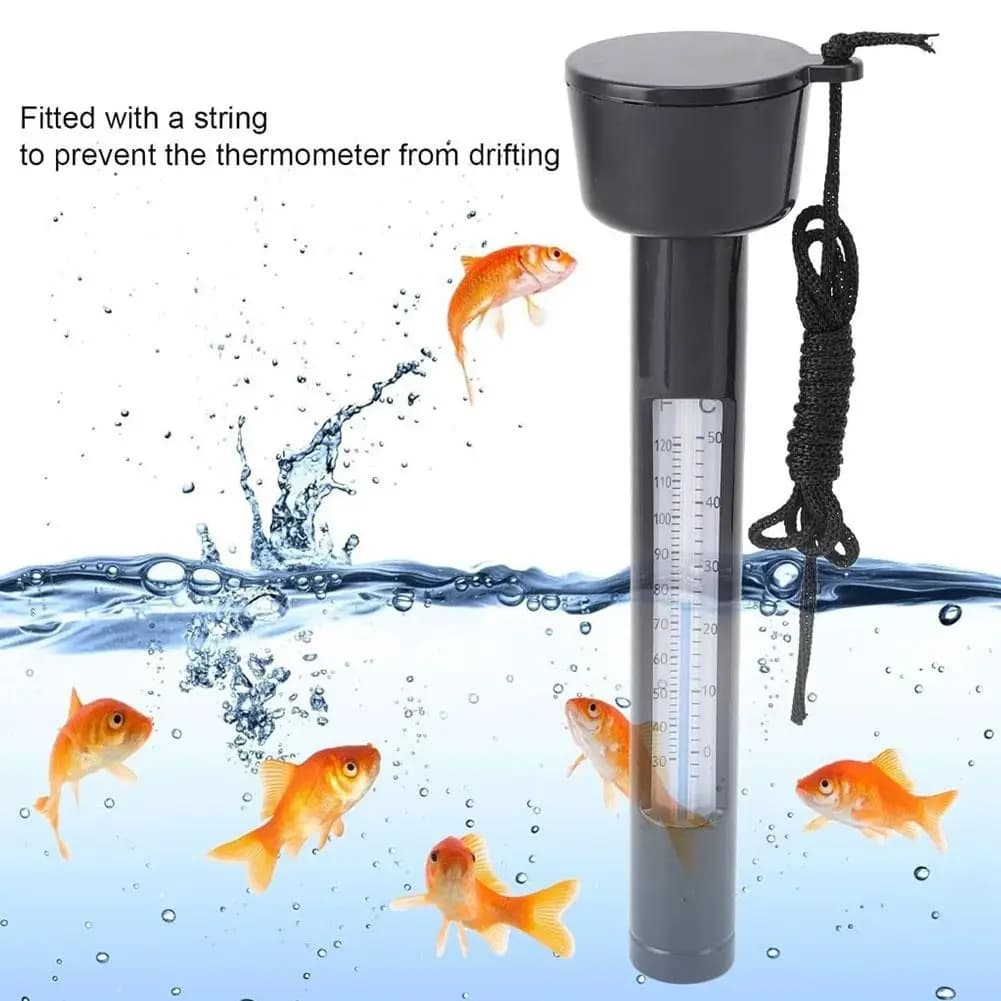 Thermomètre flottant pour piscine, conçu pour les piscines, les spas, les fontaines, thermomètre de température de l'eau avec cordon pour spas et bains à remous