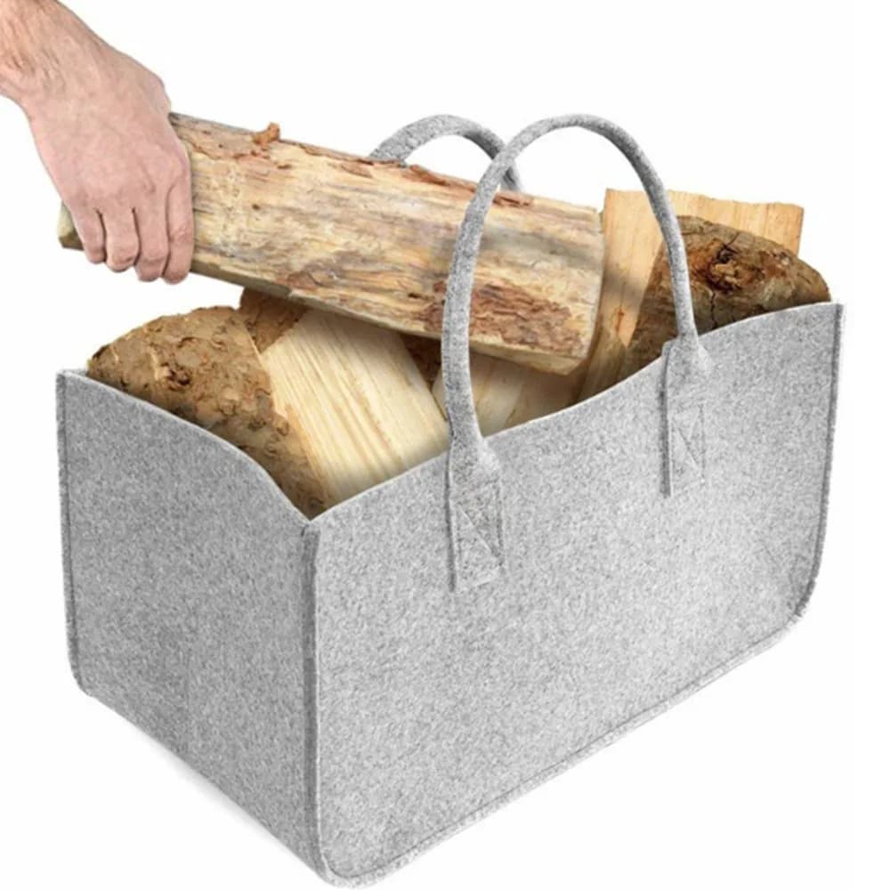 Sac de rangement en feutre pour cheminée, sacs de rangement en bois, panier de courses, porte-revues, poche pour bois de chauffage, sacs de rangement pour la maison, sac à main de Shopping
