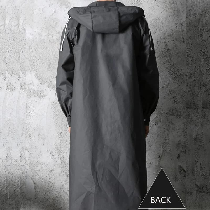 Imperméable long imperméable à capuche pour adultes, manteau de pluie noir pour femmes et hommes, randonnée en plein air, voyage, pêche, escalade, épaissi, mode