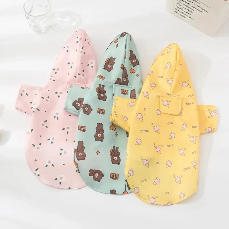 Imperméable pour chien avec chapeau, manteau d'été imperméable à manches courtes pour Bichon, Schnauzer et autres petits chiens