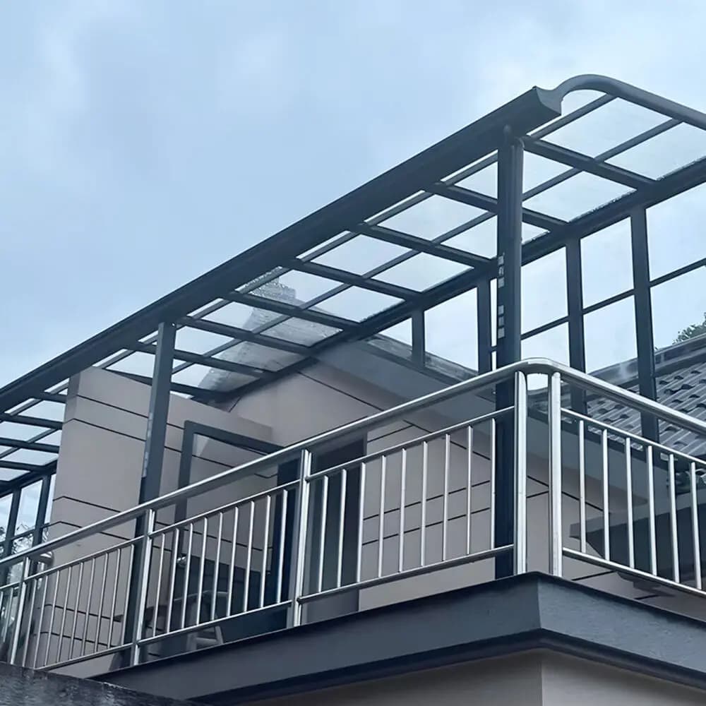 Auvent moderne en polycarbonate transparent pour porte et fenêtre