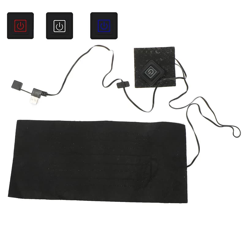 Coussin chauffant pour vêtements USB, température réglable à 3 vitesses, 5 en 1, feuille chauffante électrique, coussin chauffant pour veste en émail