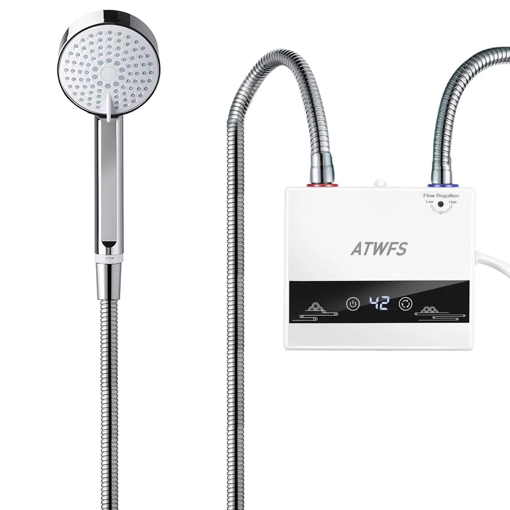 ATWFS chauffe-eau instantané 220V 4600W radiateurs électriques portables pour salle de bain douche d'eau chaude et chauffage de cuisine à domicile