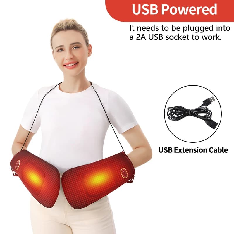 Muffler chauffant électrique vibrant pour les mains, avec compresse chaude, soulage la douleur et l'inconfort, blessures liées à l'hyperutilisation, port USB, usage familial, soin des mains