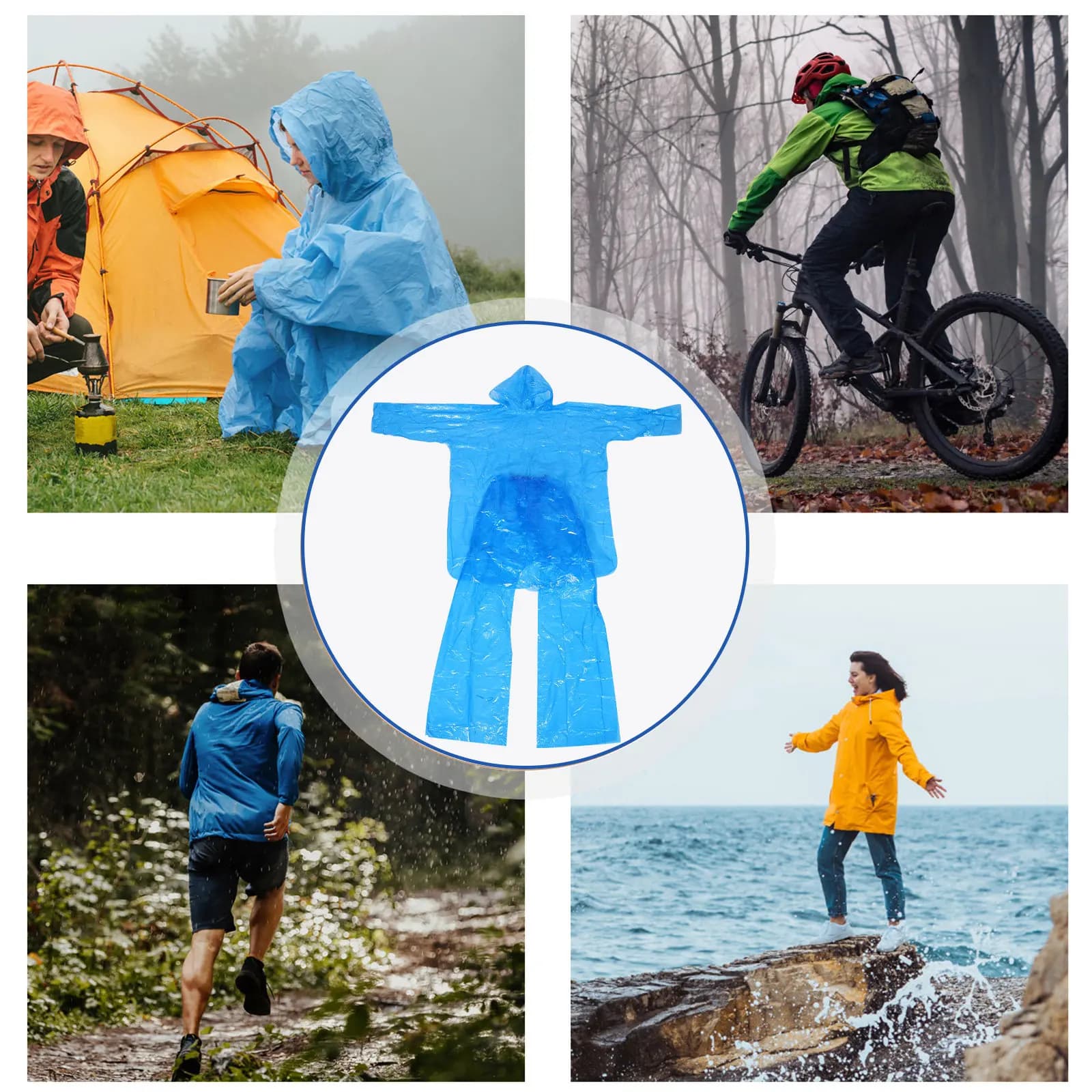 3 Ensembles de Vêtements de Pluie Jetables : Imperméables Transparents à Capuche, Pantalons, Ponchos de Voyage, Couvre-chaussures Imperméables pour Hommes et Femmes, pour Situations d'Urgence