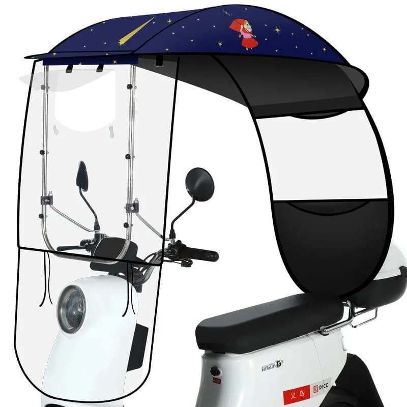 Nouvelle housse de protection contre la pluie pour scooter électrique, pare-soleil, auvent imperméable, protection contre la pluie et le soleil, parapluie épaissi pour moto