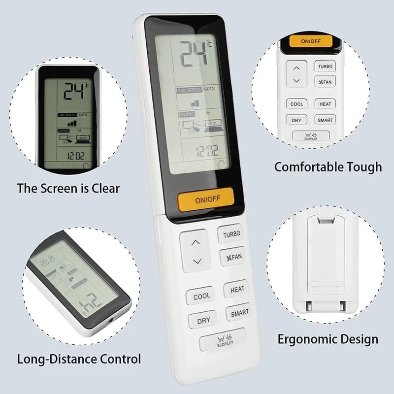0010402886AR pour télécommande de climatiseur Haier, pour télécommande de climatiseur Haier avec fonctions de refroidissement et de chauffage