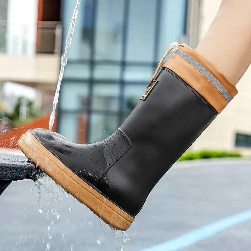 Bottes de pluie pour femmes, tendance été, antidérapantes, chaussures de pluie souples, pêche en plein air, hiver, semelle épaisse, chaussures en caoutchouc imperméables
