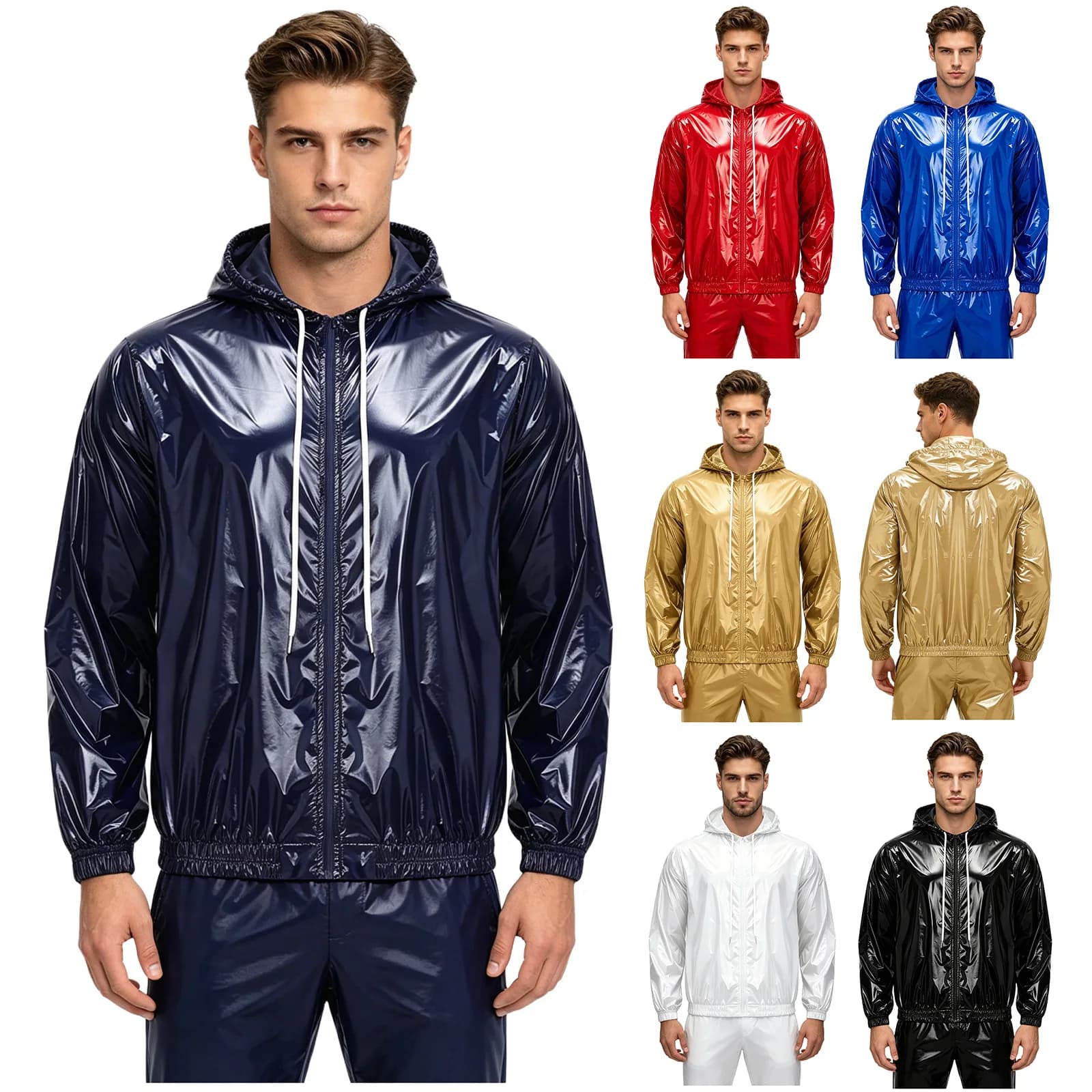 Veste imperméable à capuche pour hommes