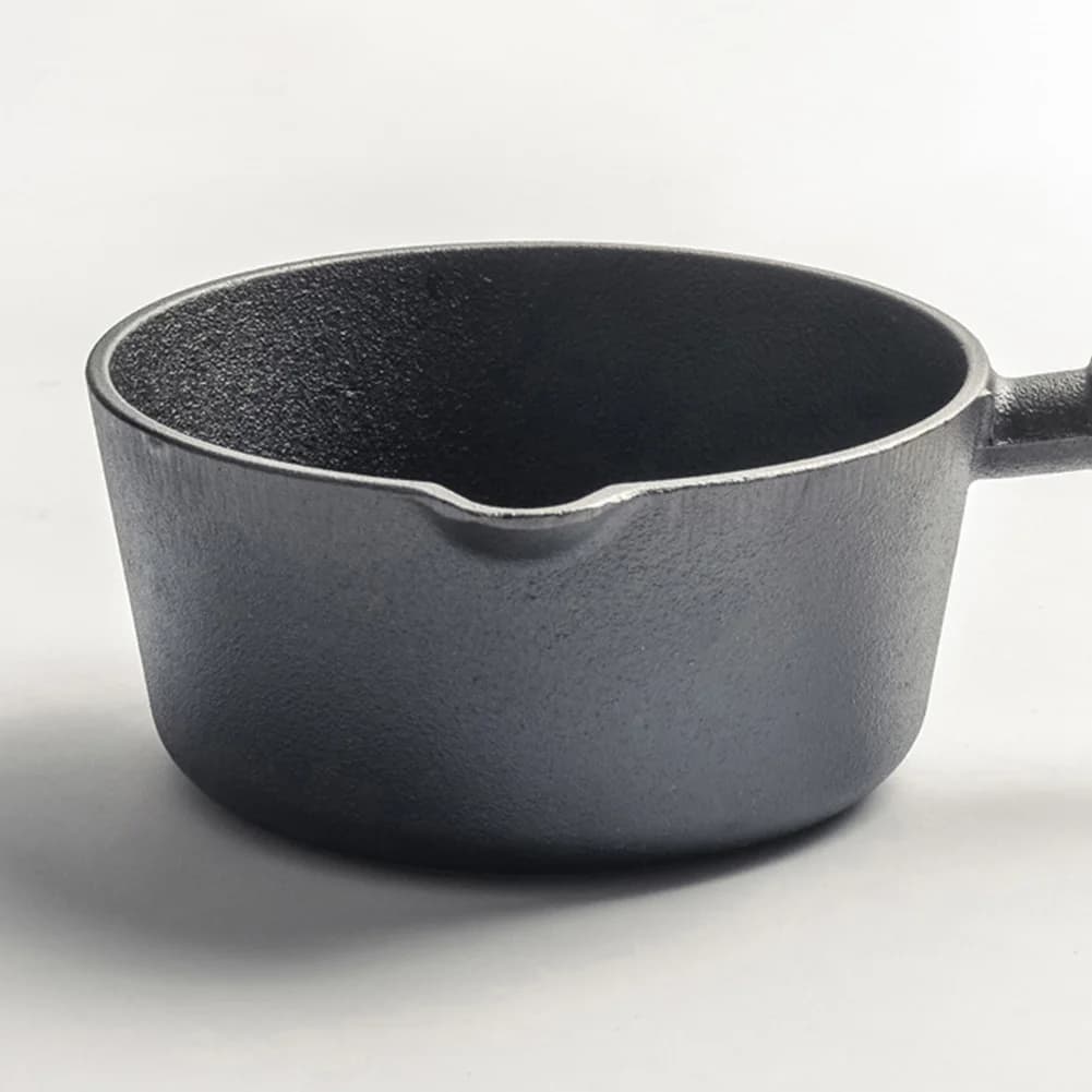 Poêle à Lait en Fonte avec Bec Verseur, Antiarina, à Huile Chaude, Fondoir, Casserole de Cuisson, pour Verser l'Huile, Lait, Chauffage, Friture