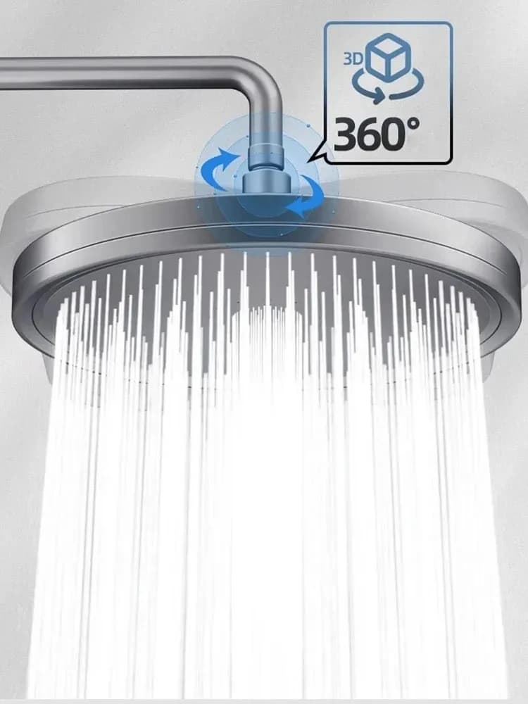 Nouveau Pommeau de douche à effet de pluie 6 Modes salle de bain pomme de douche à haute pression °   Accessoires de robinet de douche à pulvérisation supérieure rotative