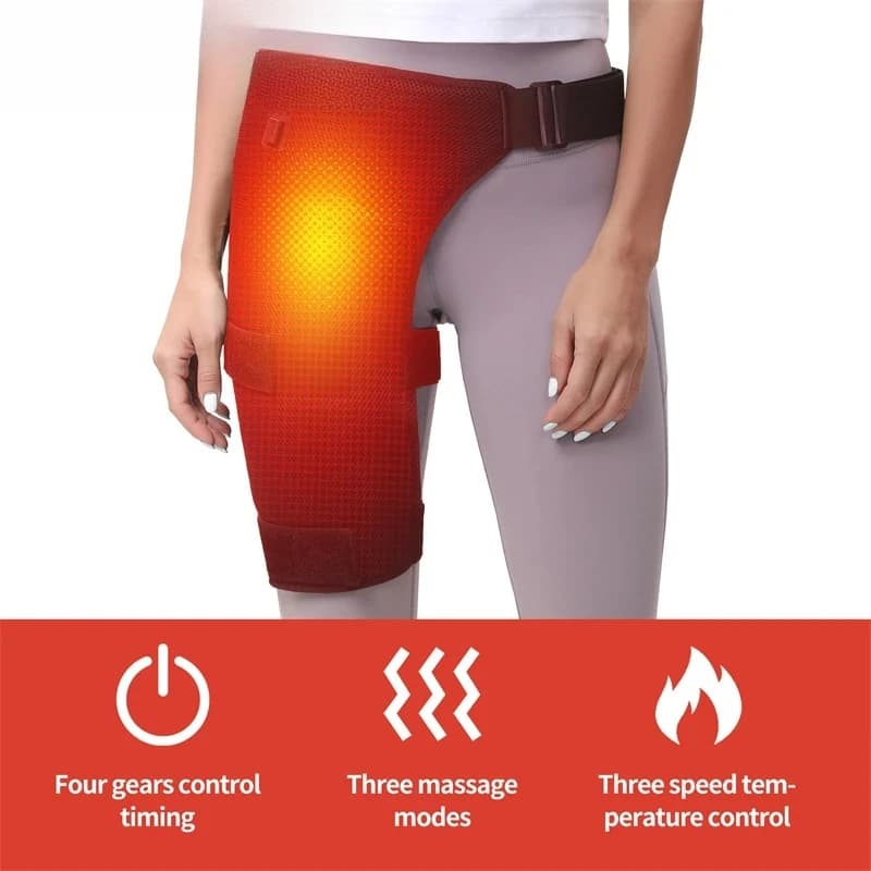 Protecteur de hanche chauffant électrique, coussin chauffant pour soulager la fatigue articulaire, protection bien-être à domicile, massage vibrant chauffant pour les cuisses