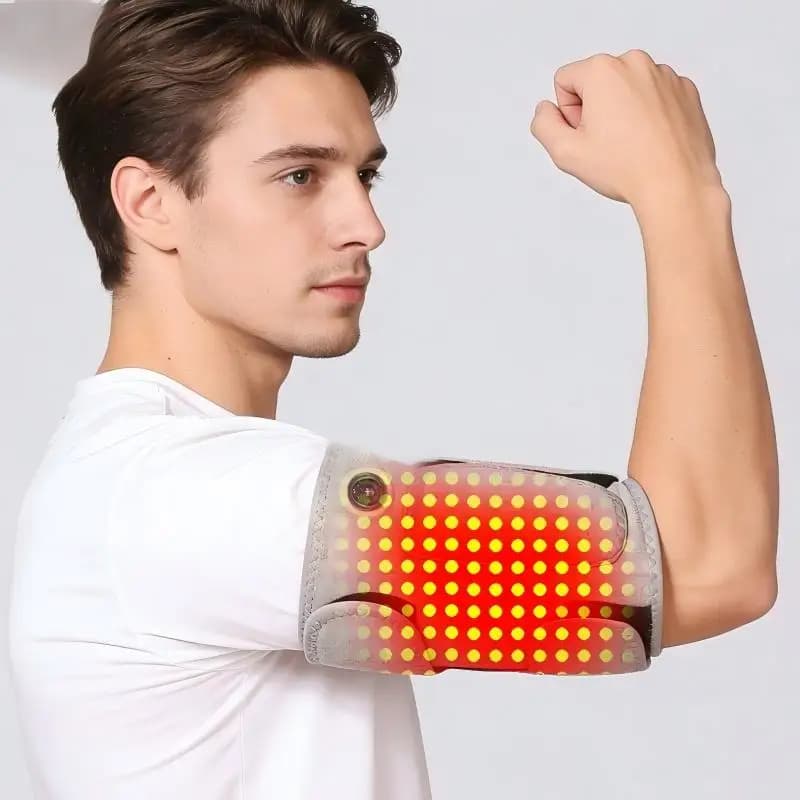 Ceinture chauffante et massante à lumière rouge pour bras, flexible, à chauffage rapide, enveloppante, avec 3 niveaux de chauffage et 3 réglages de minuterie