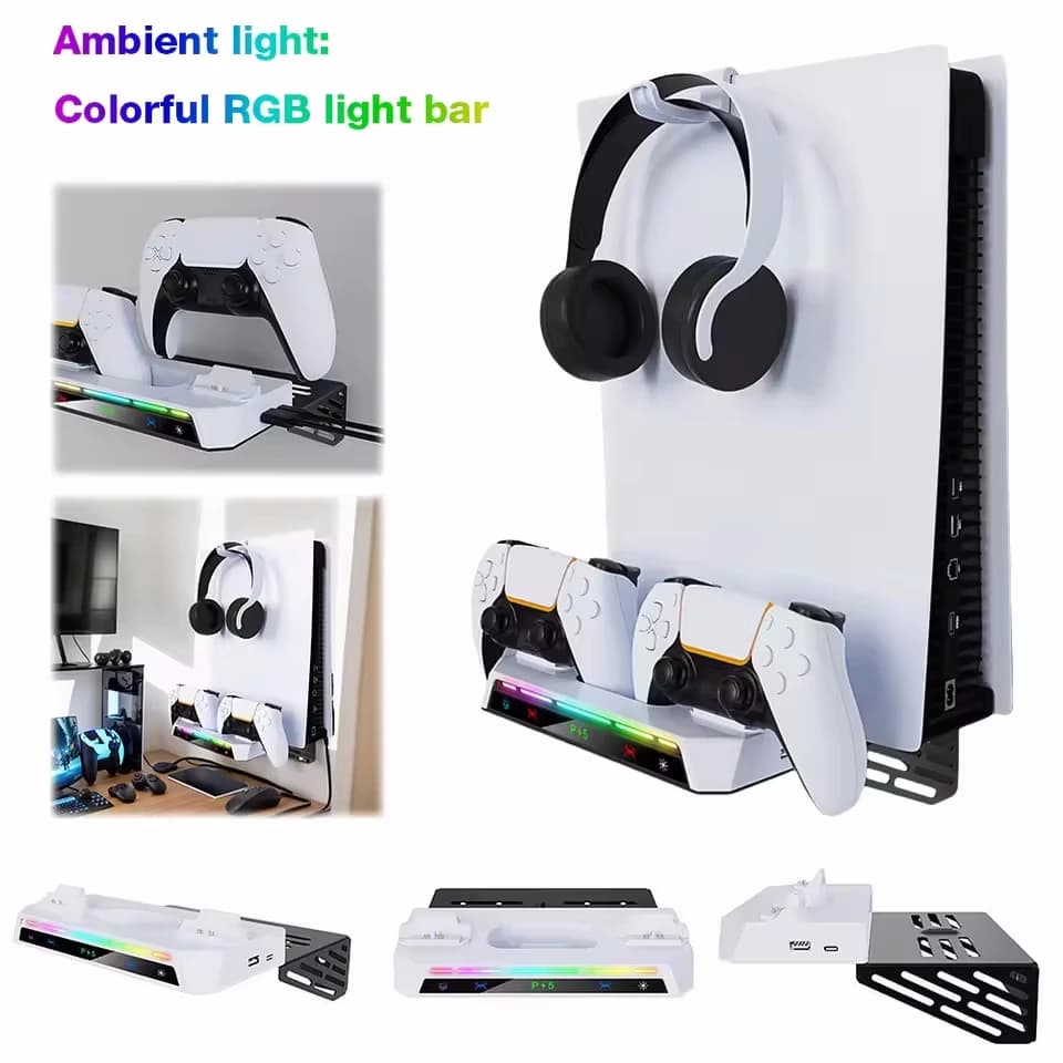 Base de Support pour Console Sony PS5 Playstation PS 5 Pro, Support mural mince, contrôleur de chargeur, Station de jeu de charge