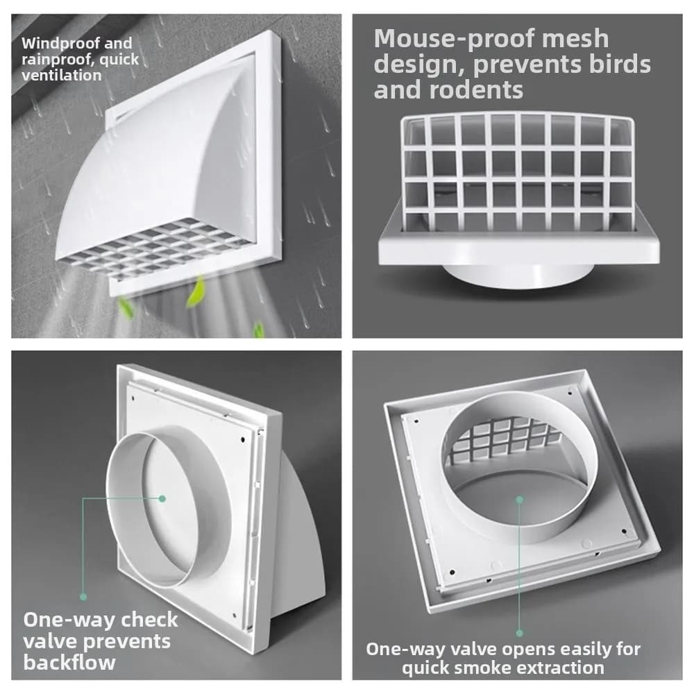 Grille de ventilation murale extérieure en ABS durable