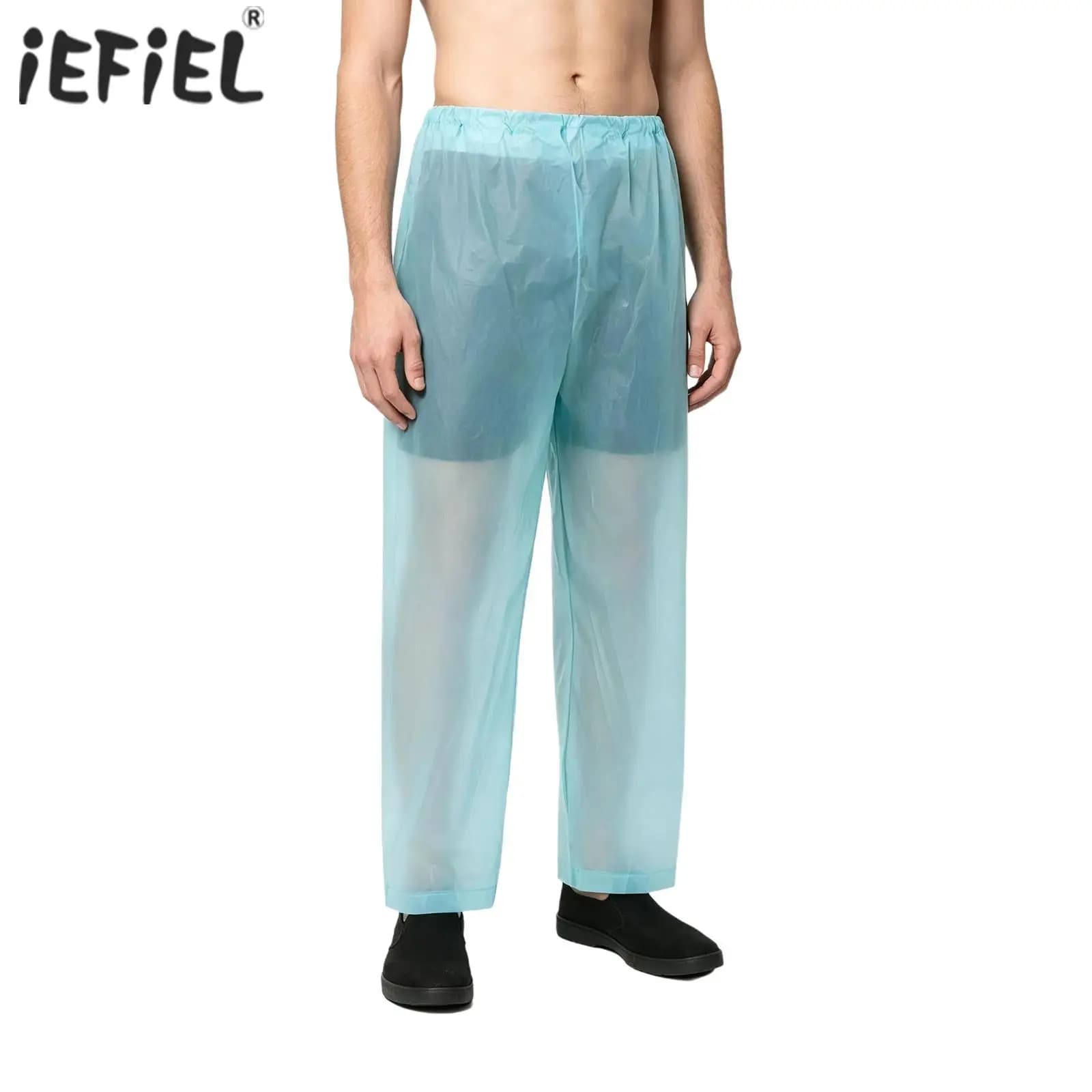 Pantalon de pluie à jambes larges pour hommes et femmes, pantalon imperméable, taille élastique, léger et portable, pour la pêche, la randonnée, le travail