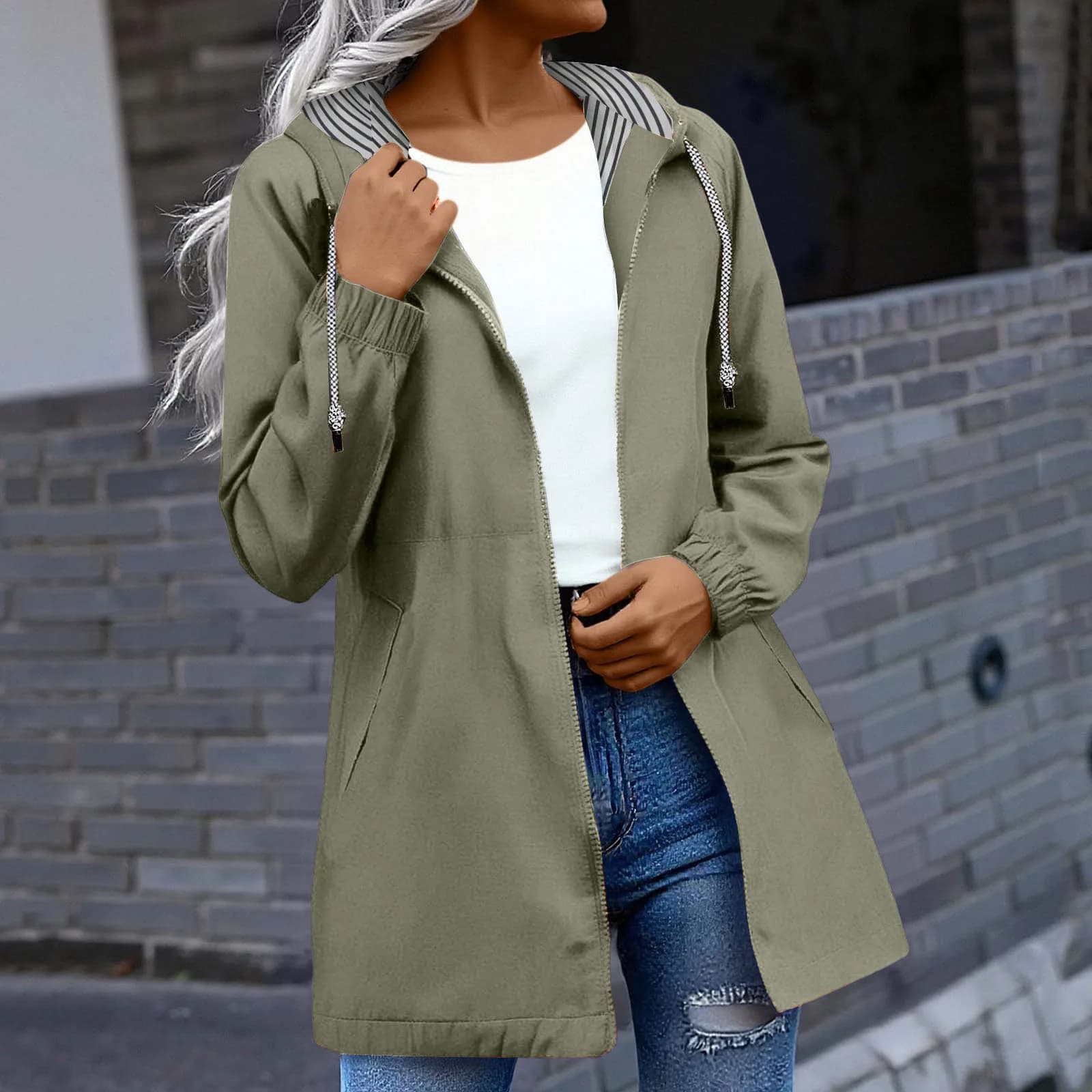 Veste de pluie respirante pour femme, coupe-vent léger, veste d'été, veste de randonnée en plein air, coupe-vent fin, vêtements d'été pour femme