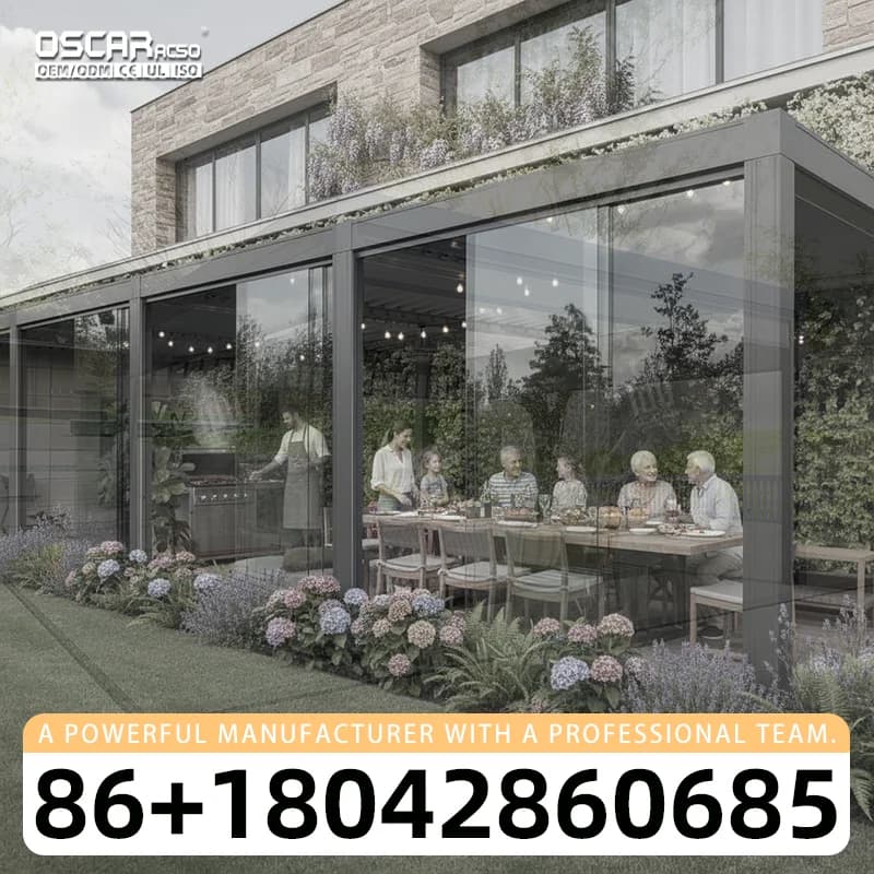 Pergola bioclimatique en aluminium imperméable pour extérieur