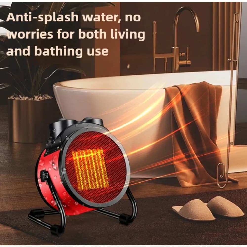 Chauffage électrique industriel portable avec thermostat, chauffage d'air pour usage intérieur, chauffage rapide, réglage à 3 vitesses, protection contre la surchauffe