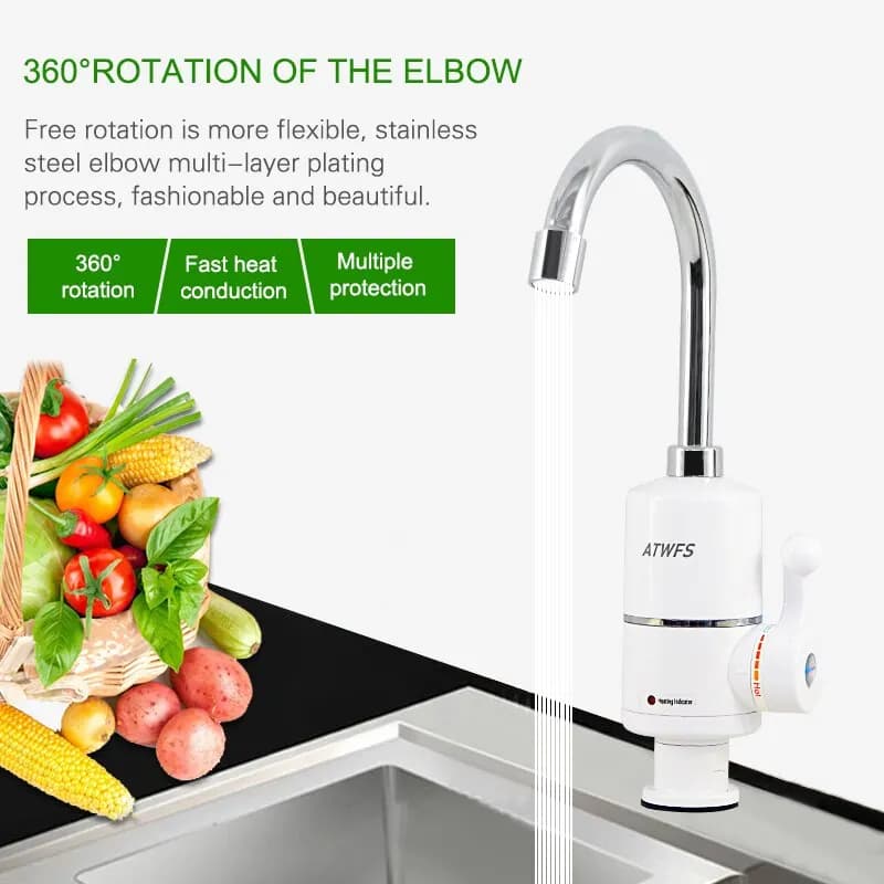 ATWelasticity-Chauffe-eau électrique instantané sans réservoir, 3000W, pour robinet de cuisine, nouveauté