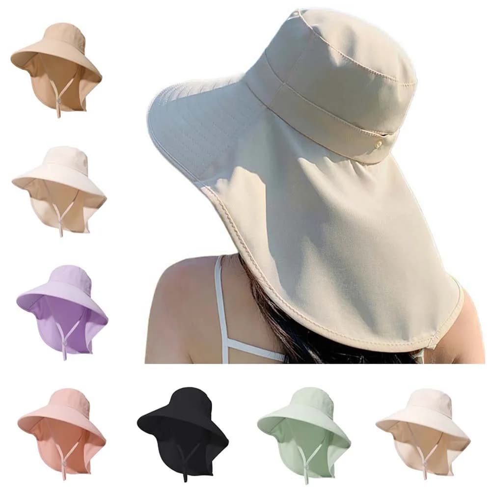 Chapeaux de randonnée pour femmes, chapeau de pêcheur à large bord avec rabat de cou, chapeau bob à large bord, casquette à visière, voile, chapeau de pêche Panama, chapeau de sport