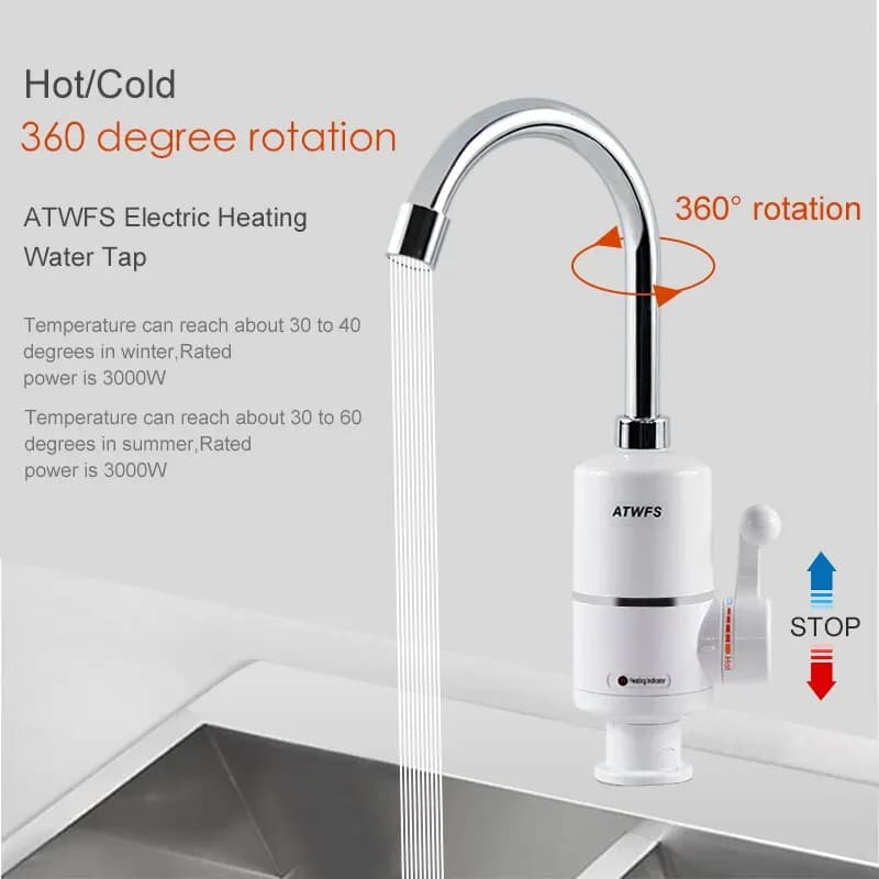 ATWelasticity-Chauffe-eau électrique instantané sans réservoir, 3000W, pour robinet de cuisine, nouveauté