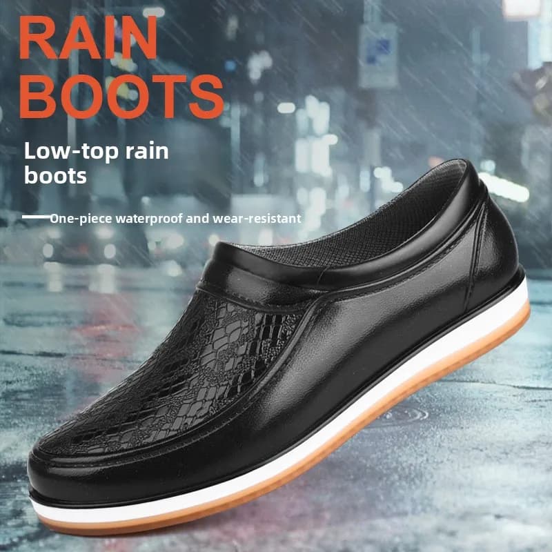 Bottes de pluie courtes pour hommes, antidérapantes, résistantes à l'usure, imperméables, pour la pêche, la cuisine, le travail, bottes basses en plastique pour toutes les saisons