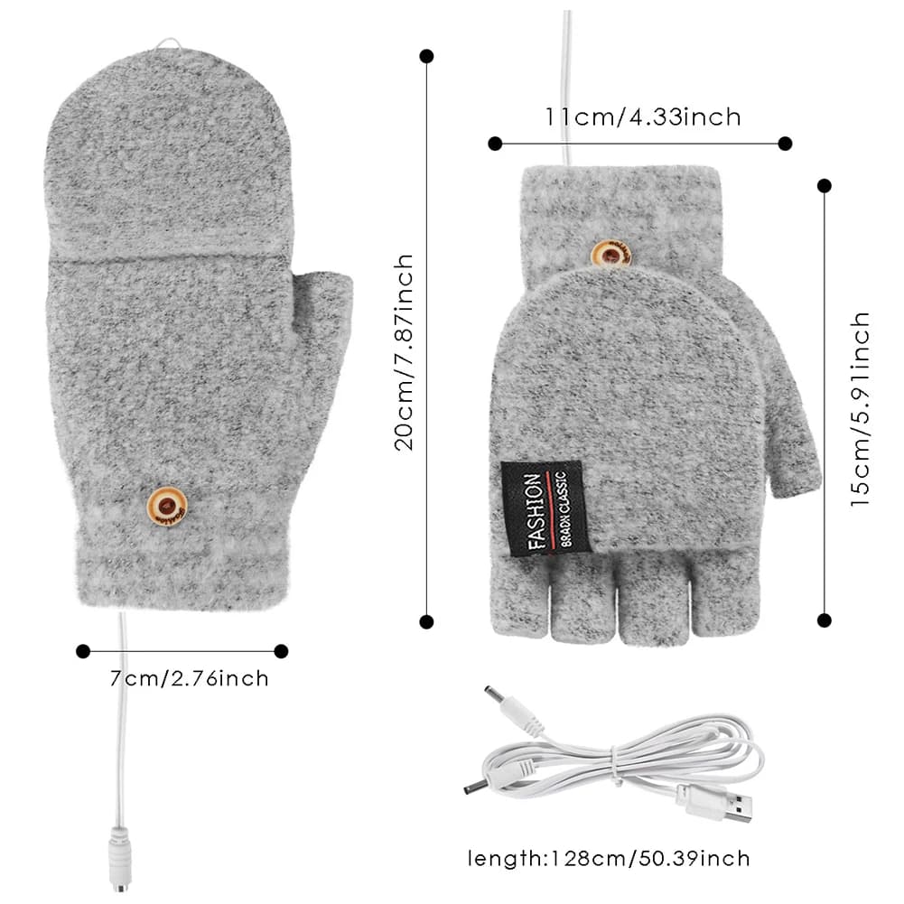 Gants chauffants électriques chauffe-mains mitaines chauffantes rechargeables USB réutilisables hiver chaud chauffage ordinateur portable pour femmes hommes