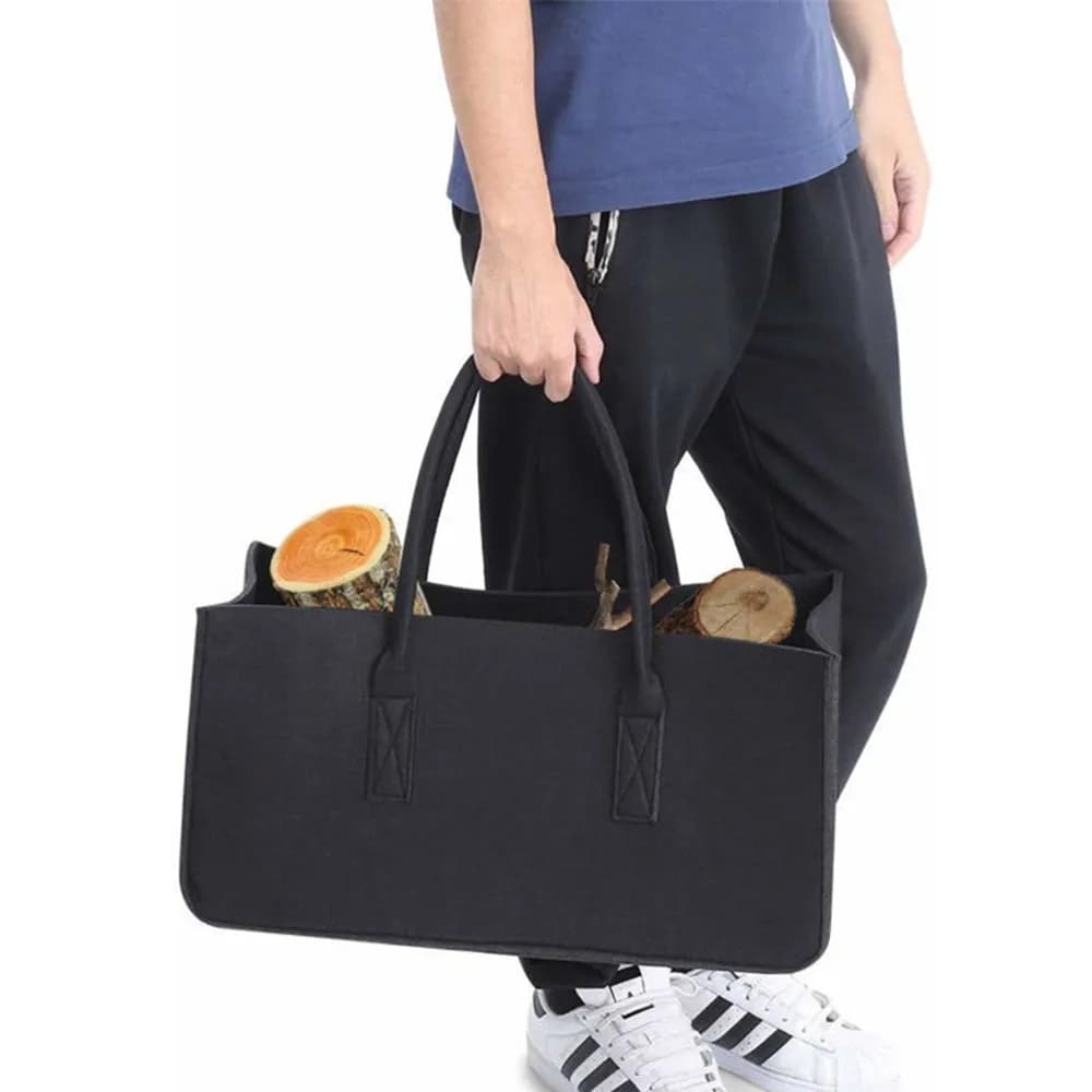 Sac de rangement en feutre pour cheminée, sacs de rangement en bois, panier de courses, porte-revues, poche pour bois de chauffage, sacs de rangement pour la maison, sac à main de Shopping