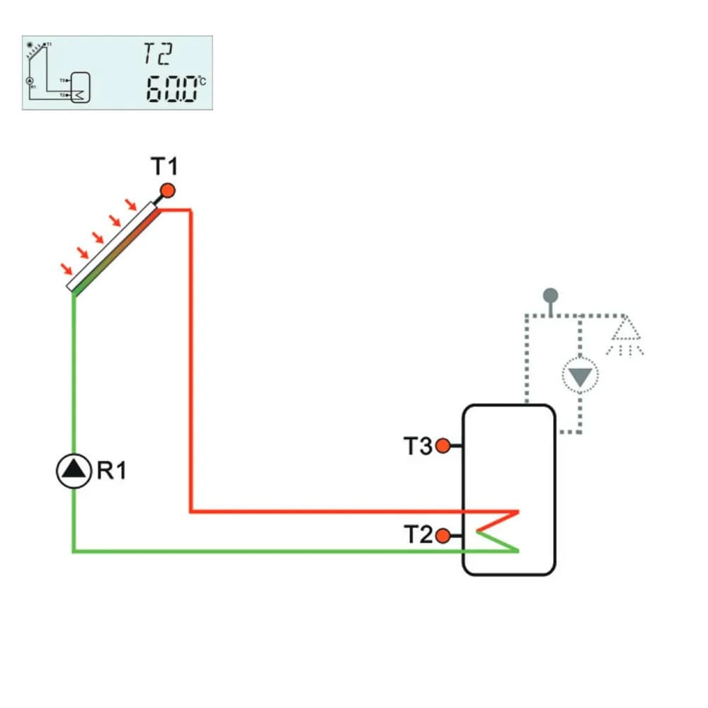 Contrôleur de chauffe-eau solaire électronique SR81, système complet de pompe à eau chaude solaire, Station et stockage