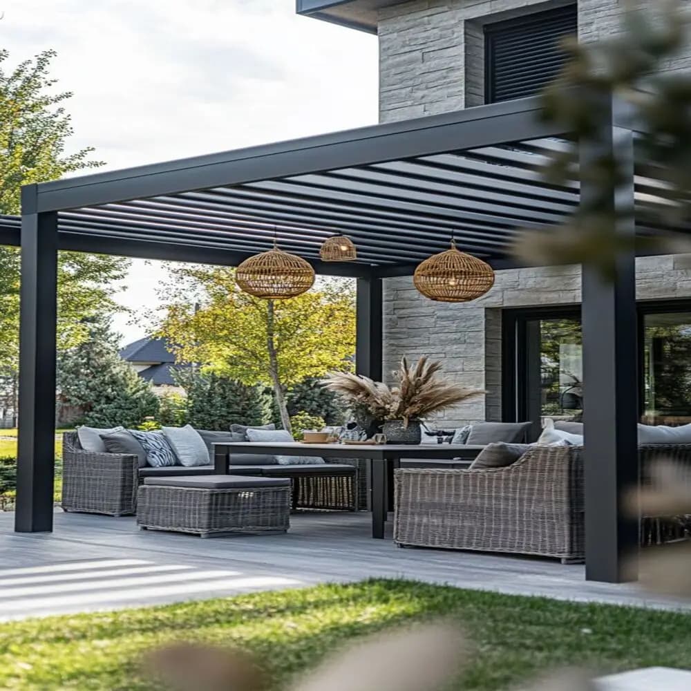 Pergola en aluminium moderne extérieure persienne toit Gazebo pare-soleil étanche pavillon pour jardin Patio