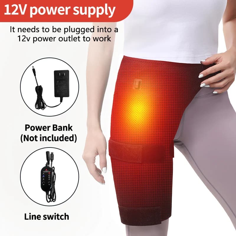 Protecteur de hanche chauffant électrique, coussin chauffant pour soulager la fatigue articulaire, protection bien-être à domicile, massage vibrant chauffant pour les cuisses