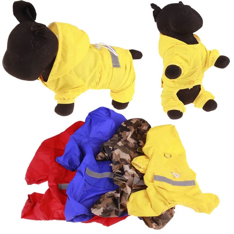 Manteau de pluie pour chien et chat, imperméable d'extérieur, vêtements à capuche, combinaison pour chiot, journée de pluie, veste imperméable décontractée, fournitures pour animaux de compagnie