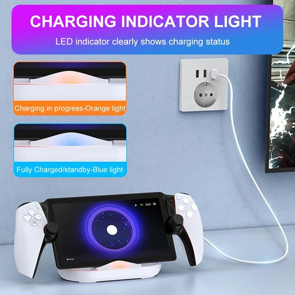 Station de chargement pour Sony Play Station PS5 Playstation PS 5 portail, Support de Console de jeu, accessoires de jeu, Base de Support de chargeur RGB