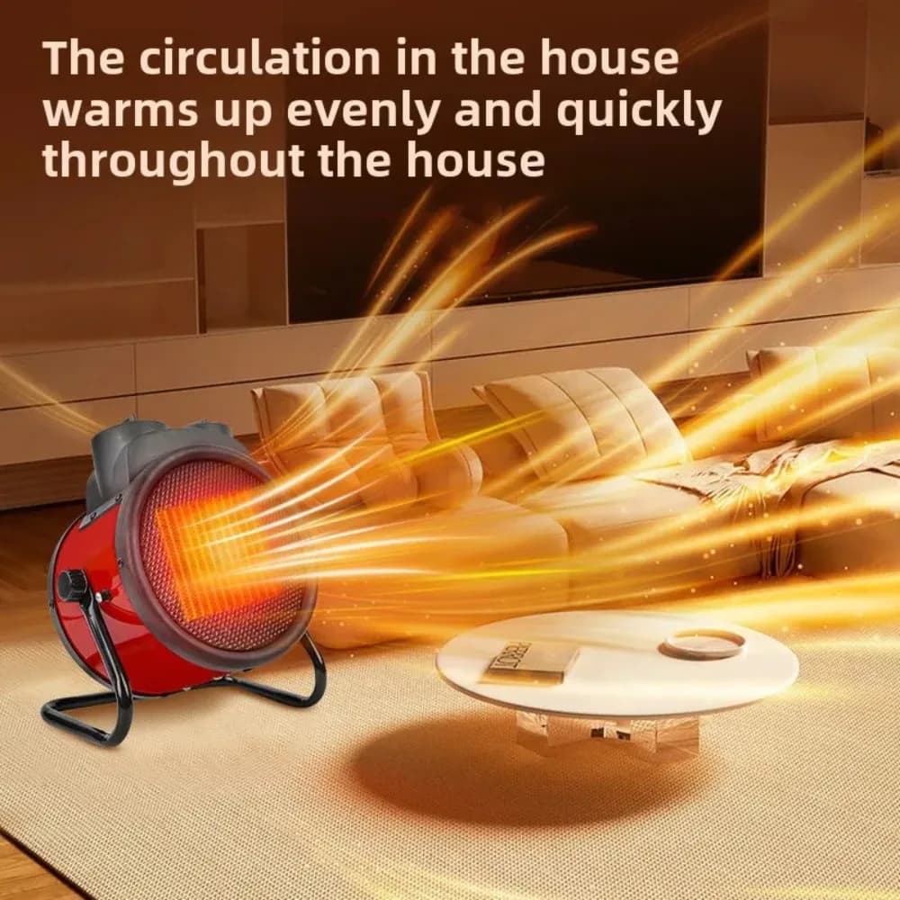 Chauffage électrique industriel portable avec thermostat, chauffage d'air pour usage intérieur, chauffage rapide, réglage à 3 vitesses, protection contre la surchauffe
