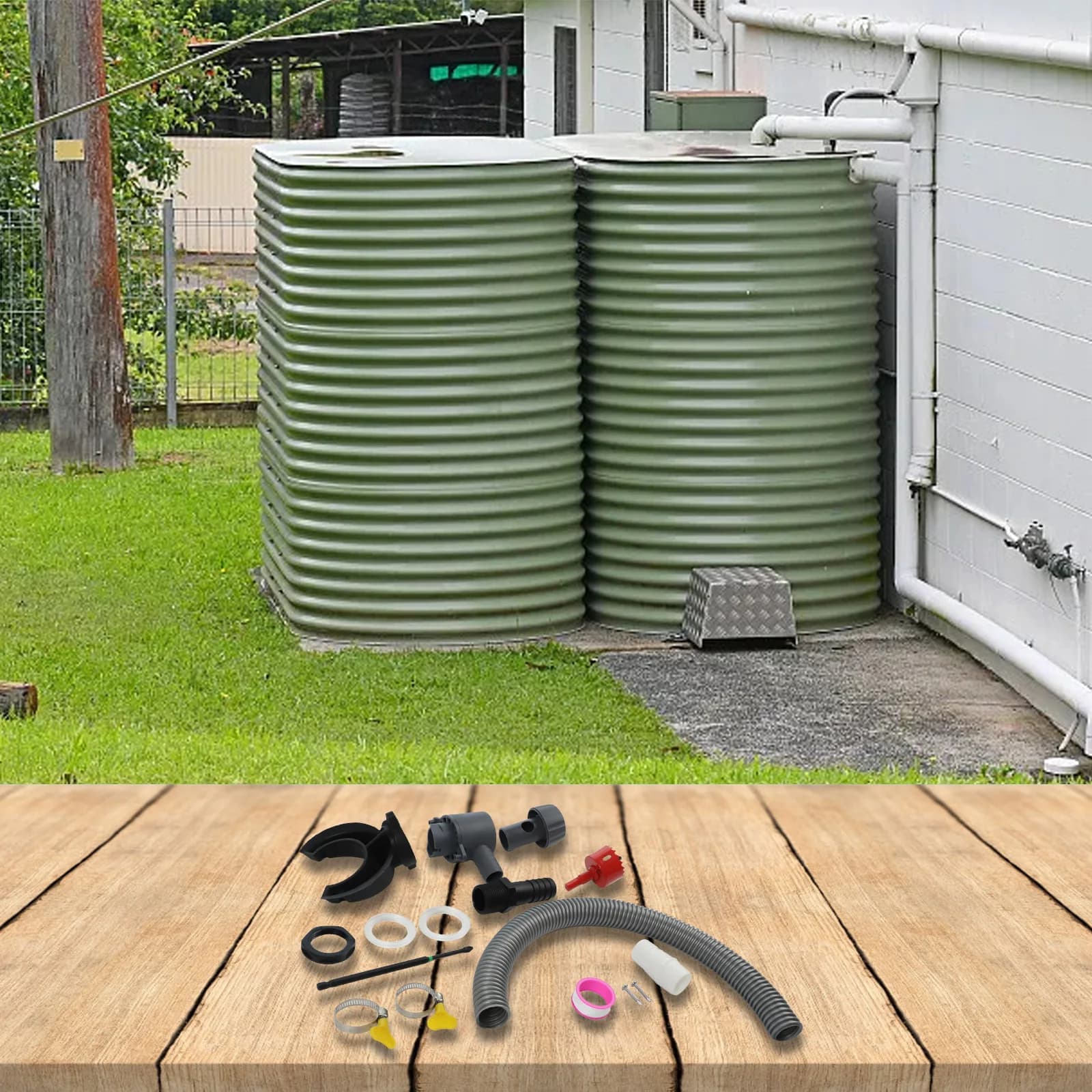 Collecteur d'eau de pluie pour jardin, résistant aux intempéries, collecteur de gouttière, installation facile